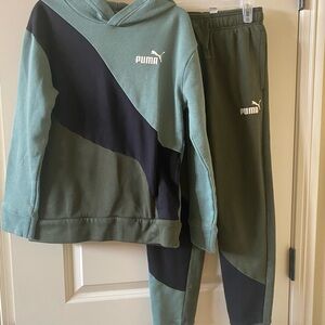 Puma Green and Black Joggers Athletic Sweatpants